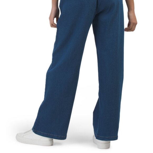 NEW BEBE Open Leg Chambray Pants Medium Blue for women 168mn - Picture 6 of 10